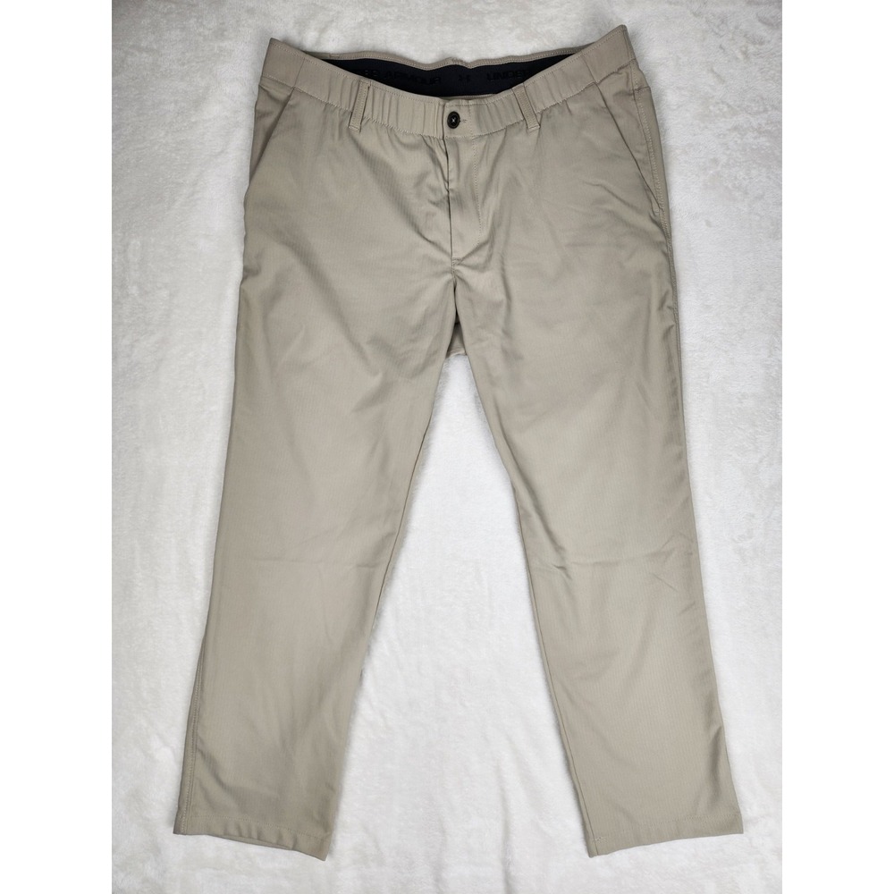 Under Armour Showdown Golf Pants Men's 38 x 32 Beige Performance Stretch Elastic